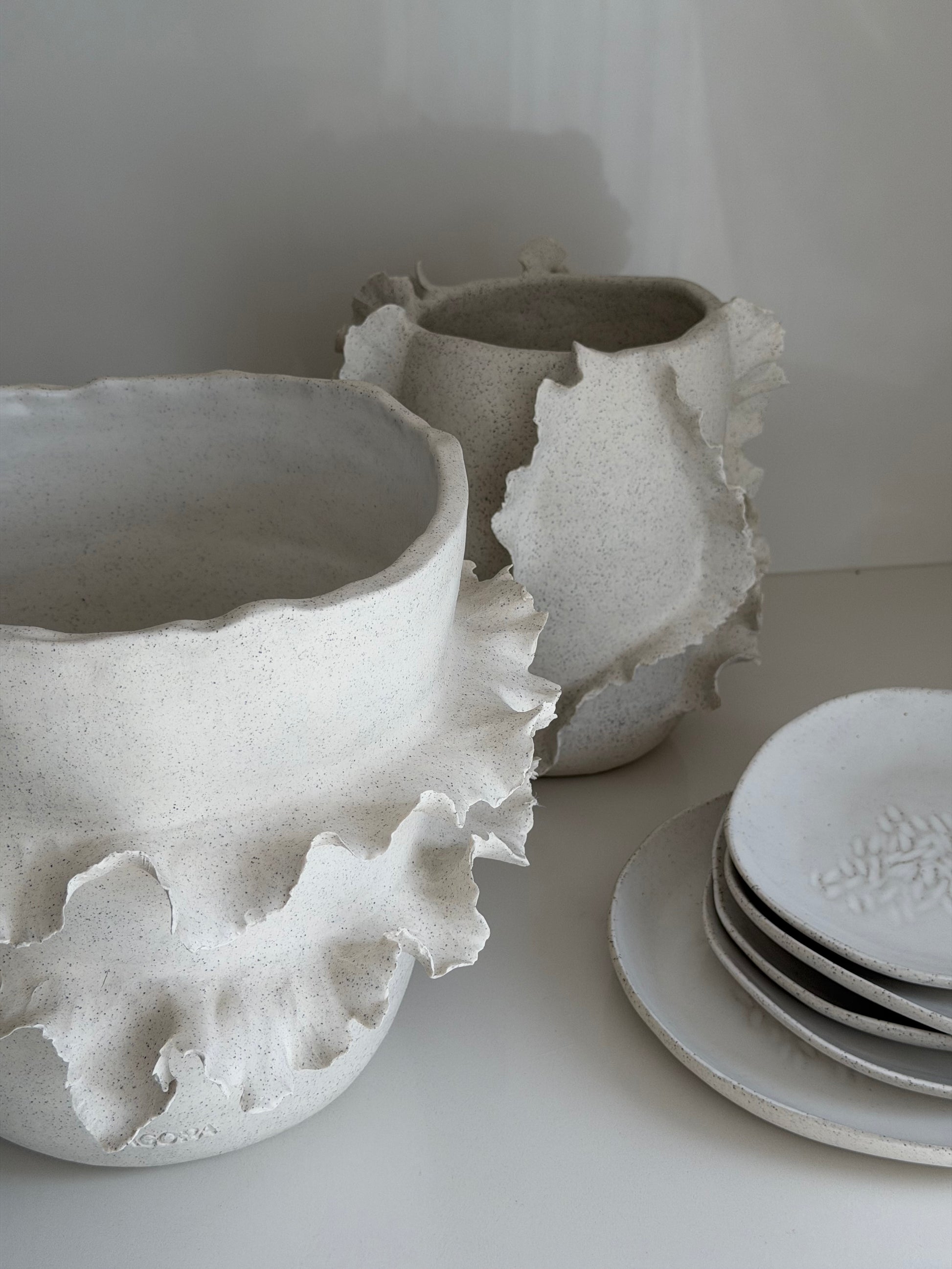 Synáxis No.02 handbuilt sculptural stoneware vessel by Agora Ceramics