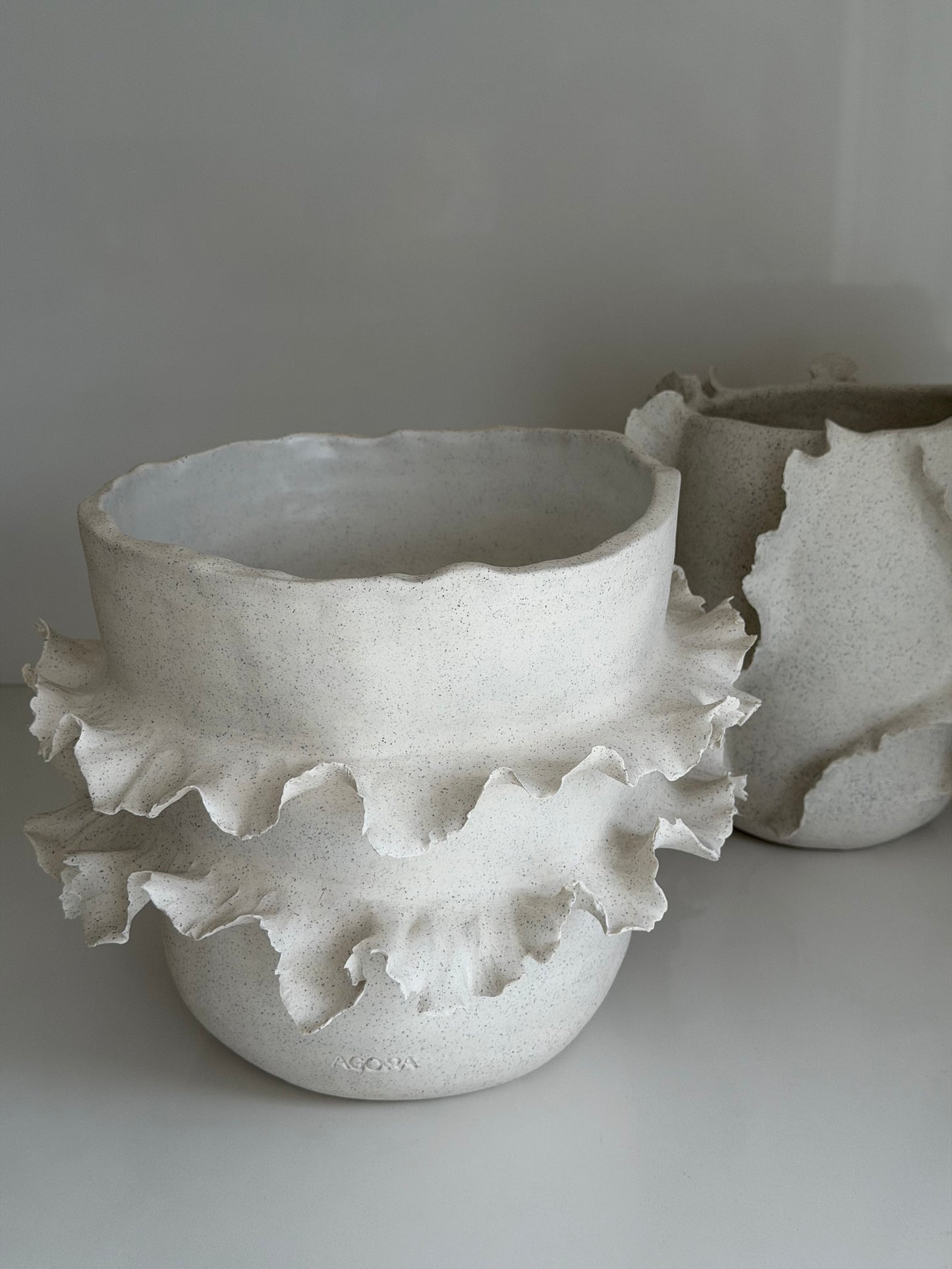 Synáxis No.02 handbuilt sculptural stoneware vessel by Agora Ceramics