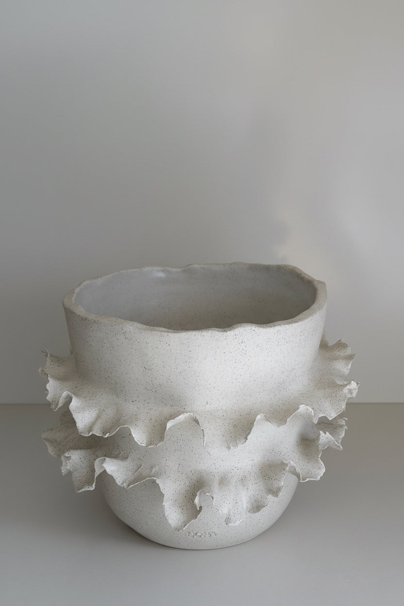 Synáxis No.02 handbuilt sculptural stoneware vessel by Agora Ceramics