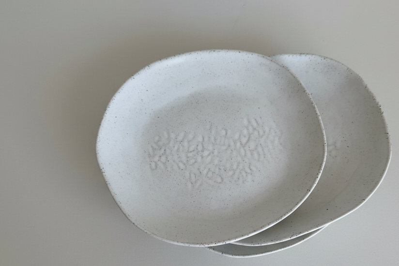 Ceramic plate detail with neutral white background - Image 3