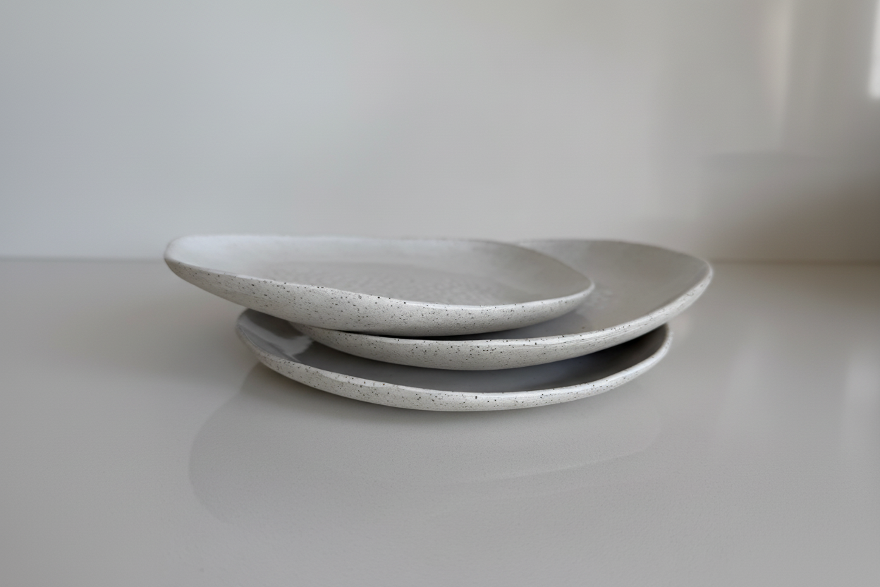 Ceramic plate stack with neutral white background - Image 5